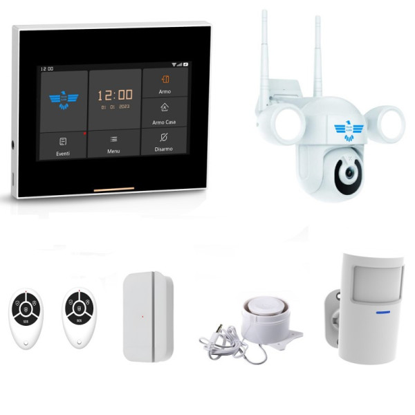 Antifurto Casa Senza Fili Micro Touch Basic + Telecamera Outdoor