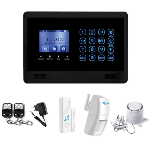 Antifurto mod. FUTURA senza fili supporta SIM GSM/4G + WIFI, APP gratuita Tuya - nero