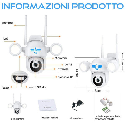 SUPER TELECAMERA Singola FULL HD da Esterno App Smartlife e Tuya x mod. TOUCH 4G e FUTURA IP66 APP "Smartlife"